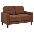 Tampa Furniture Outlet - Coaster - Bowen II Fabric Upholstered Track Arm Loveseat Rust - 509972