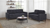 Tampa Furniture Outlet - Coaster - Bowen II 2-piece Upholstered Track Arm Sofa Set Steel Grey - 509981-S2