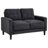 Tampa Furniture Outlet - Coaster - Bowen II Fabric Upholstered Track Arm Loveseat Steel Grey - 509982