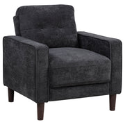 Tampa Furniture Outlet - Coaster - Bowen II Fabric Upholstered Track Arm Chair Steel Grey - 509983