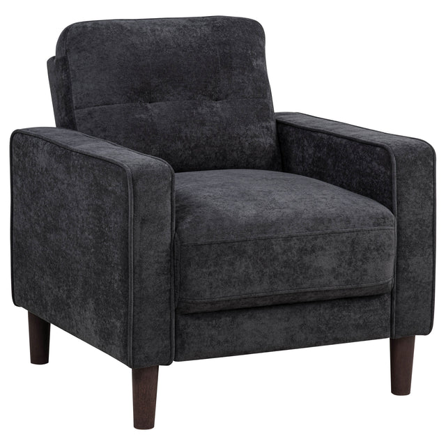 Tampa Furniture Outlet - Coaster - Bowen II Fabric Upholstered Track Arm Chair Steel Grey - 509983