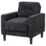 Bowen II Fabric Upholstered Track Arm Chair Steel Grey