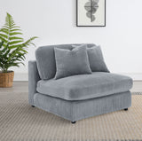 Blaine Upholstered Armless Chair Fog - Tampa Furniture Outlet