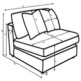 Blaine Upholstered Armless Chair Fog - Tampa Furniture Outlet