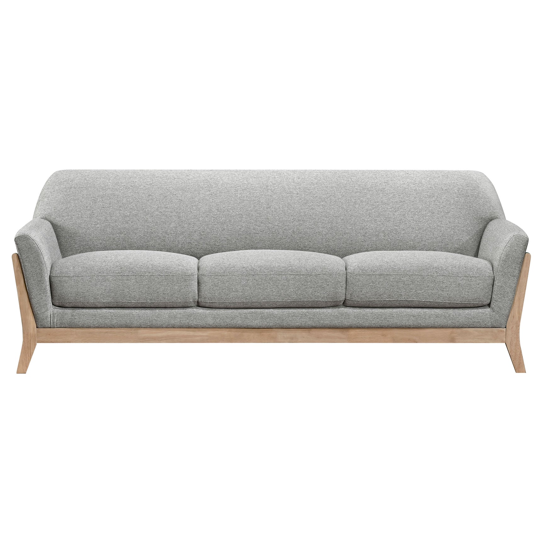 Vaughn 2-piece Fabric Upholstered Flared Arm Sofa Set Grey