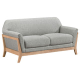 Vaughn 3-piece Fabric Upholstered Flared Arm Sofa Set Grey