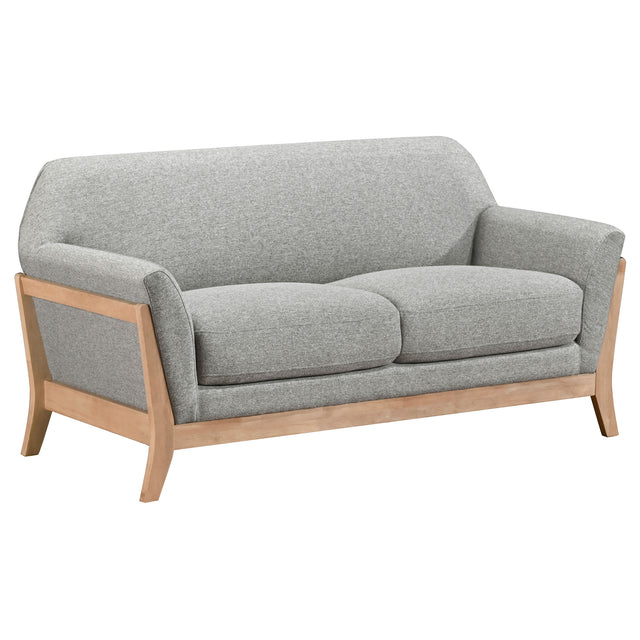 Tampa Furniture Outlet - Coaster - Vaughn Fabric Upholstered Flared Arm Loveseat Grey - 511072