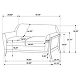Vaughn Fabric Upholstered Flared Arm Loveseat Grey