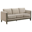 Tampa Furniture Outlet - Coaster - Islington Fabric Upholstered Panel Arm Sofa Taupe - 511101