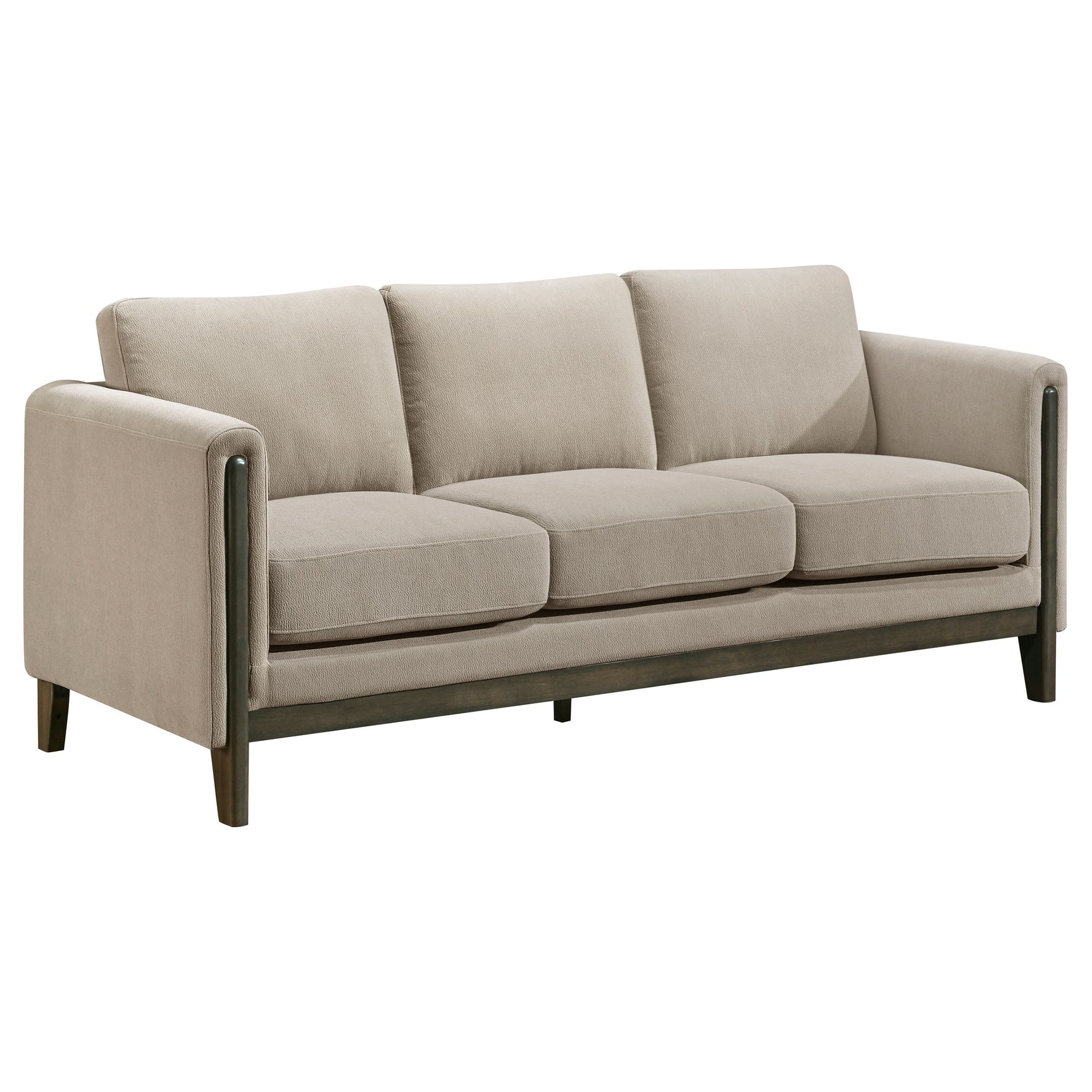 Tampa Furniture Outlet - Coaster - Islington Fabric Upholstered Panel Arm Sofa Taupe - 511101