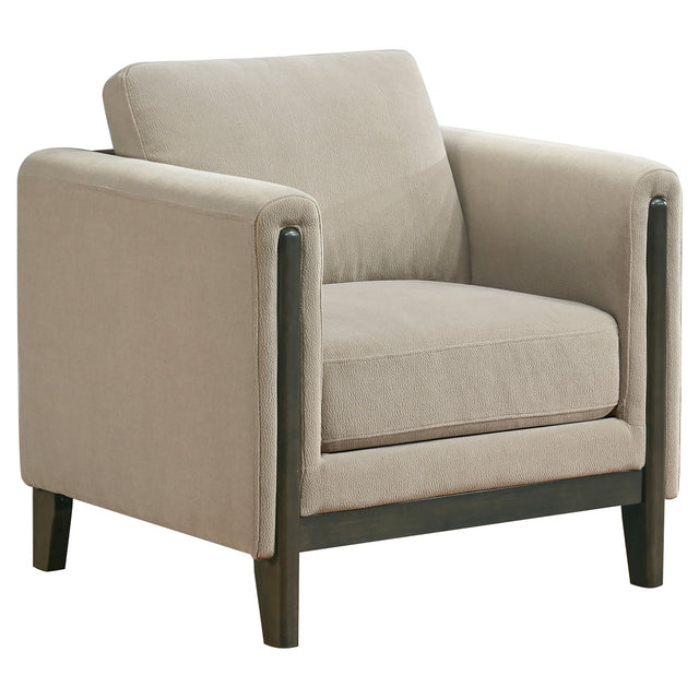 Tampa Furniture Outlet - Coaster - Islington Fabric Upholstered Panel Arm Accent Chair Taupe - 511103