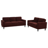 Tampa Furniture Outlet - Coaster - Ruth 2-piece Fabric Upholstered Track Arm Sofa Rust Red - 511211-S2