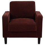 Ruth 3-piece Fabric Upholstered Track Arm Sofa Rust Red