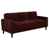 Tampa Furniture Outlet - Coaster - Ruth 77-inch Fabric Upholstered Track Arm Sofa Rust Red - 511211