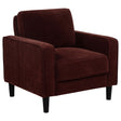 Tampa Furniture Outlet - Coaster - Ruth Fabric Upholstered Track Arm Accent Chair Rust Red - 511213