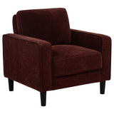 Tampa Furniture Outlet - Coaster - Ruth Fabric Upholstered Track Arm Accent Chair Rust Red - 511213