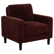 Tampa Furniture Outlet - Coaster - Ruth Fabric Upholstered Track Arm Accent Chair Rust Red - 511213