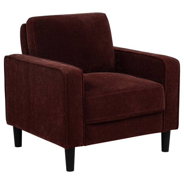 Tampa Furniture Outlet - Coaster - Ruth Fabric Upholstered Track Arm Accent Chair Rust Red - 511213