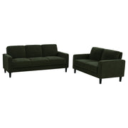 Tampa Furniture Outlet - Coaster - Ruth 2-piece Fabric Upholstered Track Arm Sofa Matcha Green - 511214-S2