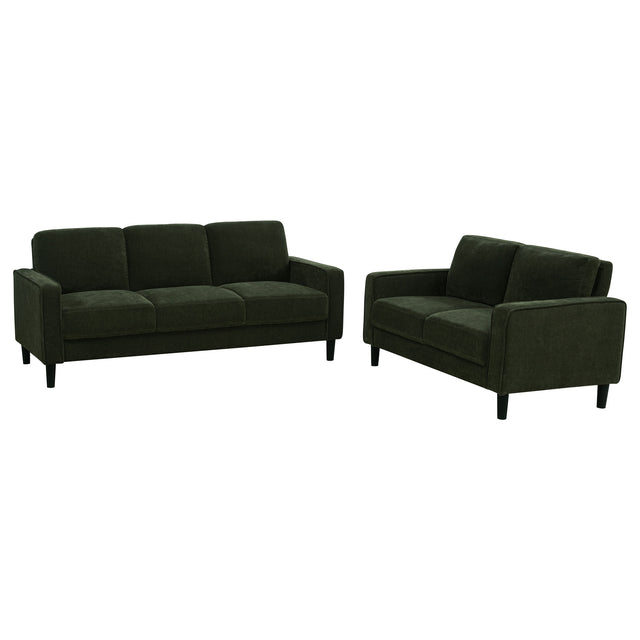 Tampa Furniture Outlet - Coaster - Ruth 2-piece Fabric Upholstered Track Arm Sofa Matcha Green - 511214-S2