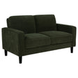 Tampa Furniture Outlet - Coaster - Ruth Fabric Upholstered Track Arm Loveseat Matcha Green - 511215