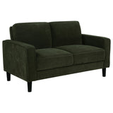 Tampa Furniture Outlet - Coaster - Ruth Fabric Upholstered Track Arm Loveseat Matcha Green - 511215