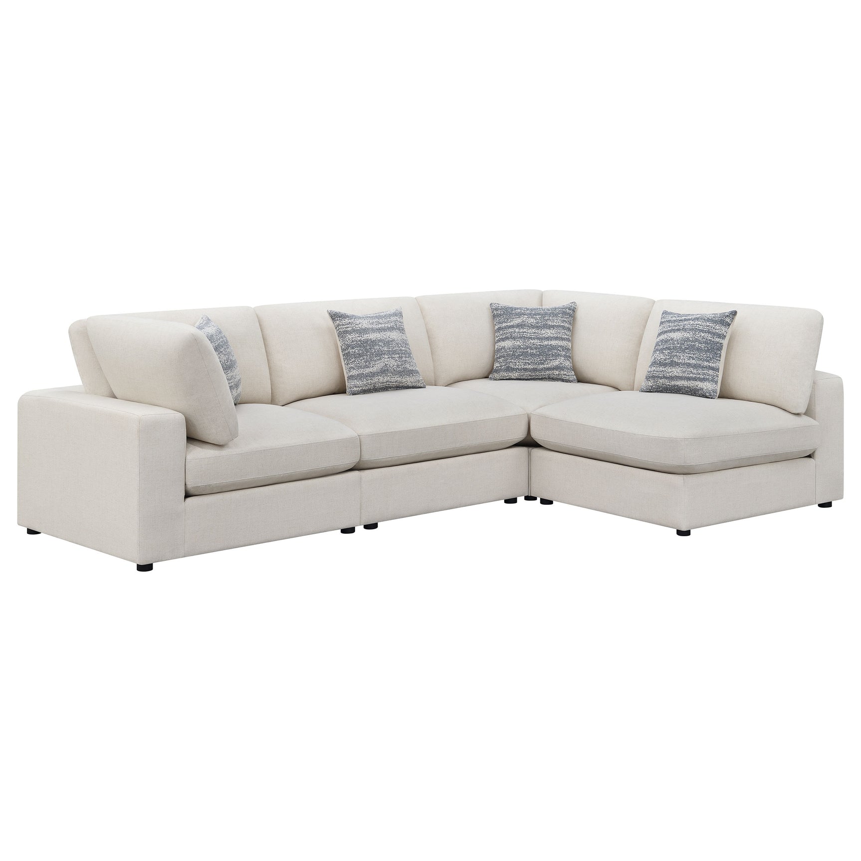 Serene 4-piece Upholstered Modular Sectional Sofa Beige - Tampa Furniture Outlet