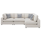 Serene 4-piece Upholstered Modular Sectional Sofa Beige - Tampa Furniture Outlet