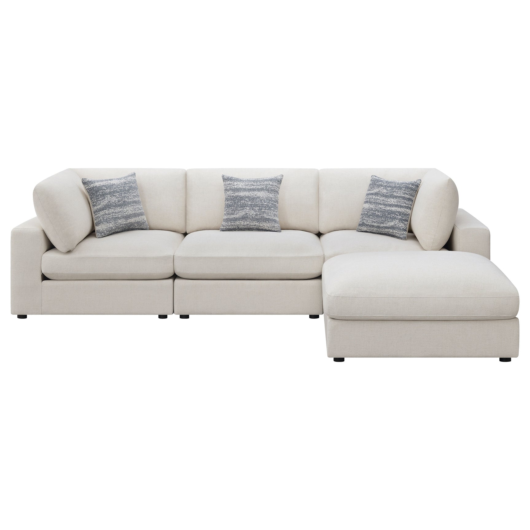 Serene 4-piece Upholstered Modular Sectional Sofa Beige - Tampa Furniture Outlet