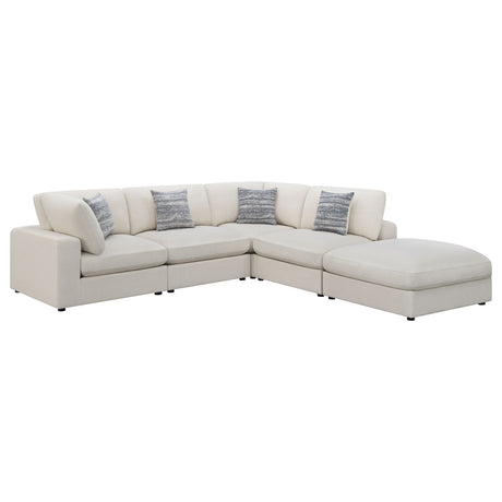 Serene 5-piece Upholstered Modular Sectional Sofa Beige - Tampa Furniture Outlet