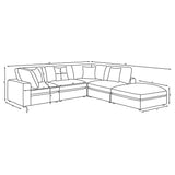 Serene 5-piece Upholstered Modular Sectional Sofa Beige - Tampa Furniture Outlet