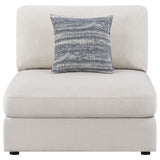 Serene Upholstered Armless Chair Beige - Tampa Furniture Outlet