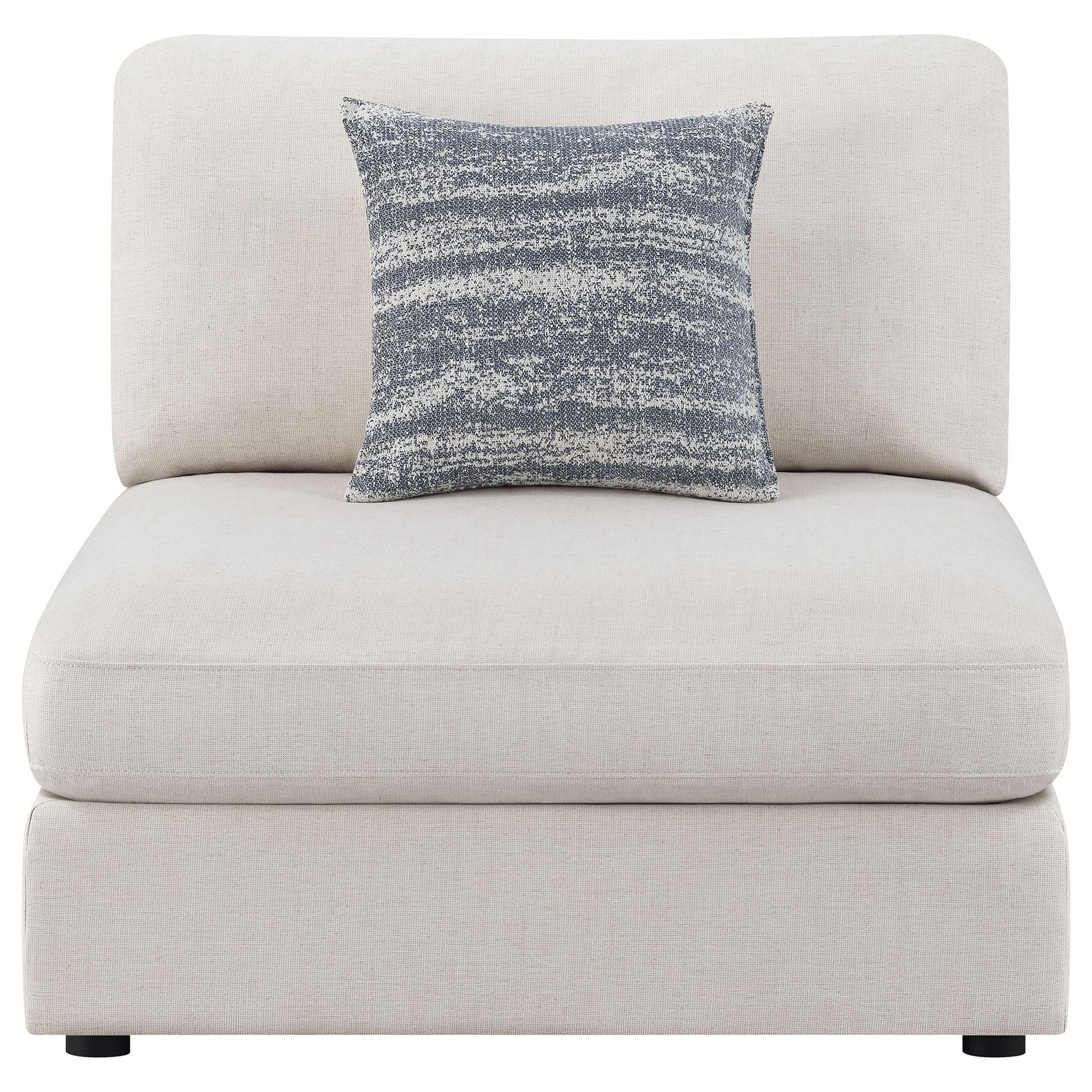 Serene Upholstered Armless Chair Beige - Tampa Furniture Outlet