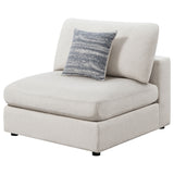 Serene Upholstered Armless Chair Beige - Tampa Furniture Outlet