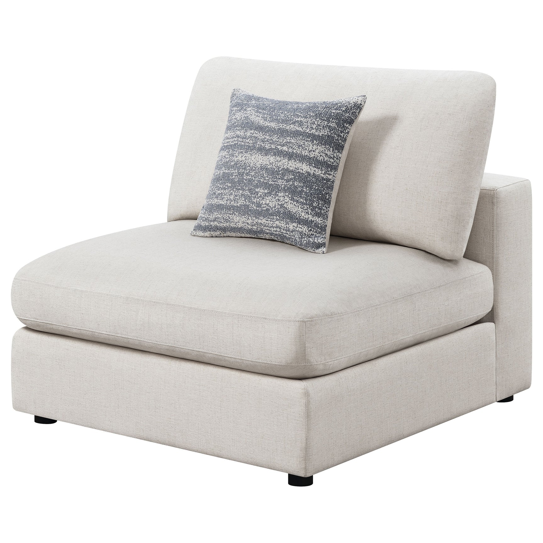 Serene Upholstered Armless Chair Beige - Tampa Furniture Outlet