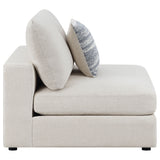 Serene Upholstered Armless Chair Beige - Tampa Furniture Outlet