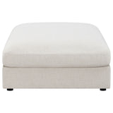 Serene Square Upholstered Ottoman Beige - Tampa Furniture Outlet