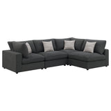 Serene 4-piece Upholstered Modular Sectional Sofa Charcoal - Tampa Furniture Outlet