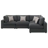 Serene 4-piece Upholstered Modular Sectional Sofa Charcoal - Tampa Furniture Outlet