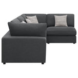 Serene 4-piece Upholstered Modular Sectional Sofa Charcoal - Tampa Furniture Outlet