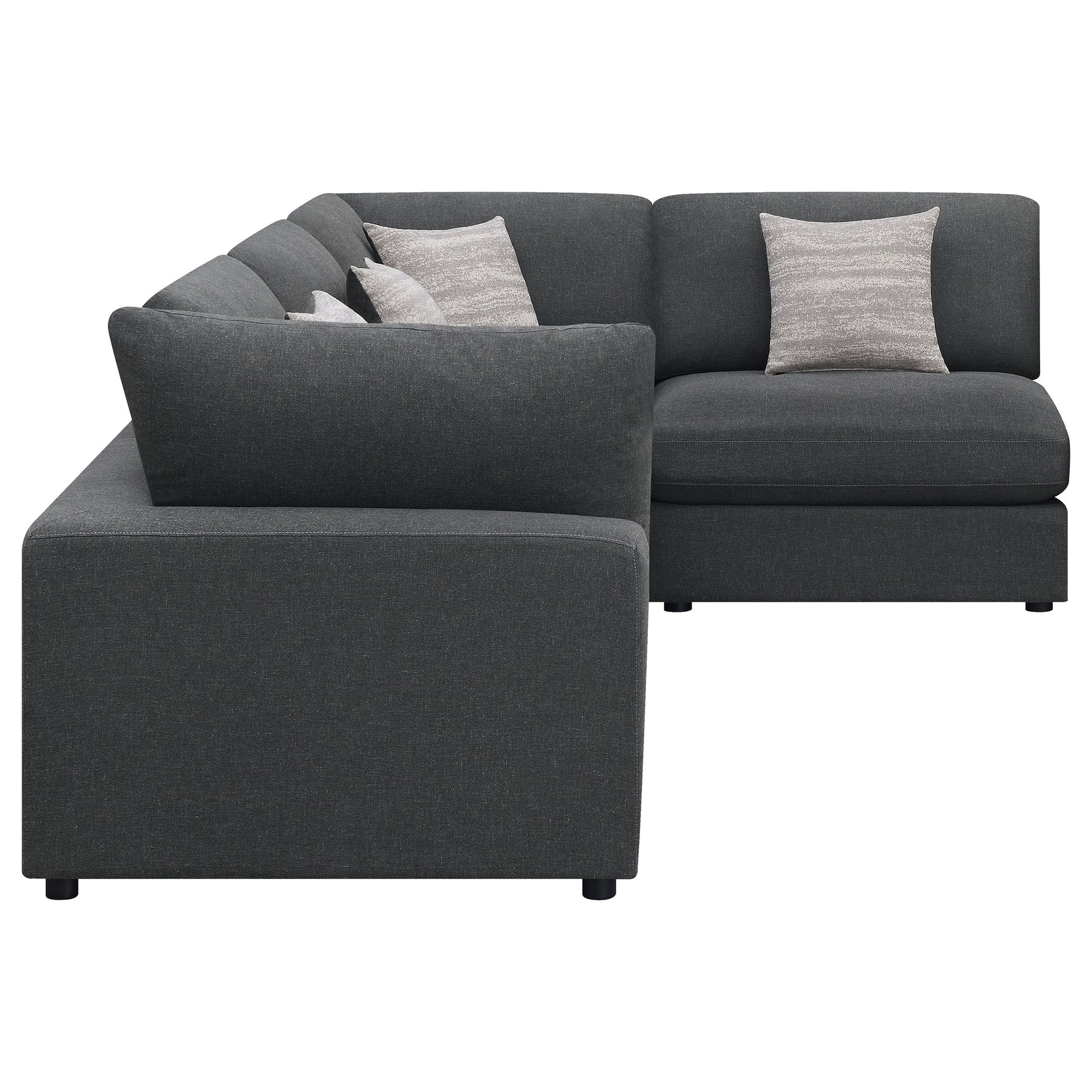 Serene 4-piece Upholstered Modular Sectional Sofa Charcoal - Tampa Furniture Outlet