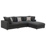 Serene 4-piece Upholstered Modular Sectional Sofa Charcoal - Tampa Furniture Outlet