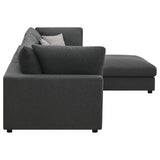 Serene 4-piece Upholstered Modular Sectional Sofa Charcoal - Tampa Furniture Outlet