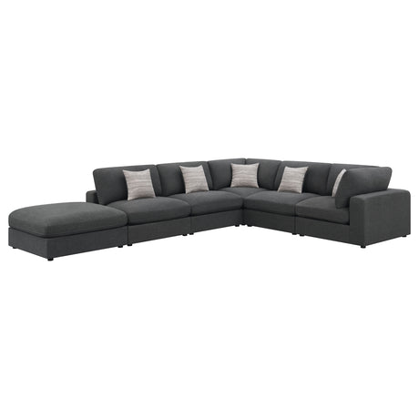Serene 6-piece Upholstered Modular Sectional Sofa Charcoal - Tampa Furniture Outlet