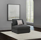 Serene Upholstered Armless Chair Charcoal - Tampa Furniture Outlet