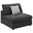 Tampa Furniture Outlet - Coaster - Serene Upholstered Armless Chair Charcoal - 551324
