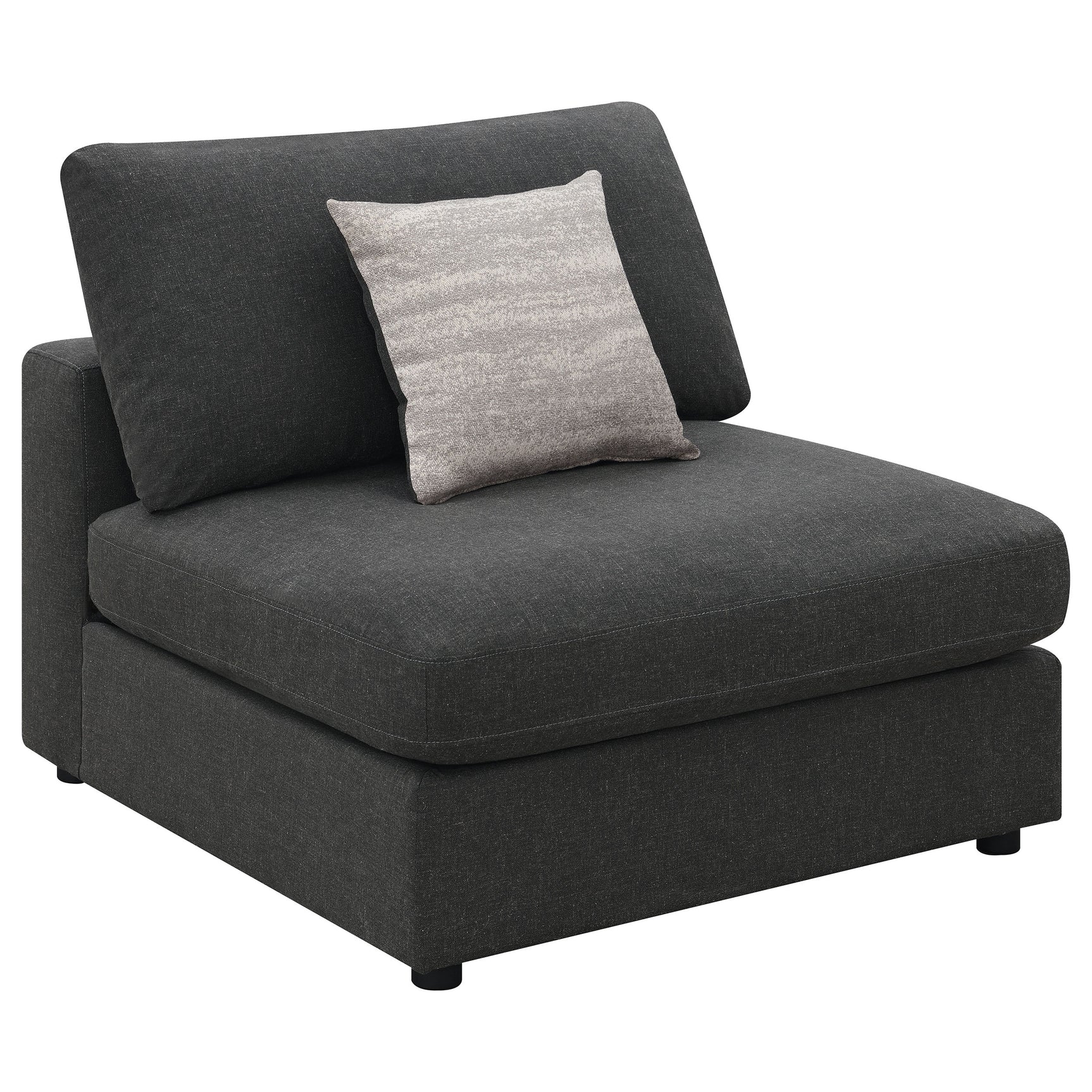 Tampa Furniture Outlet - Coaster - Serene Upholstered Armless Chair Charcoal - 551324