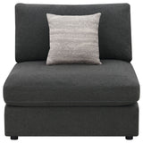 Serene Upholstered Armless Chair Charcoal - Tampa Furniture Outlet