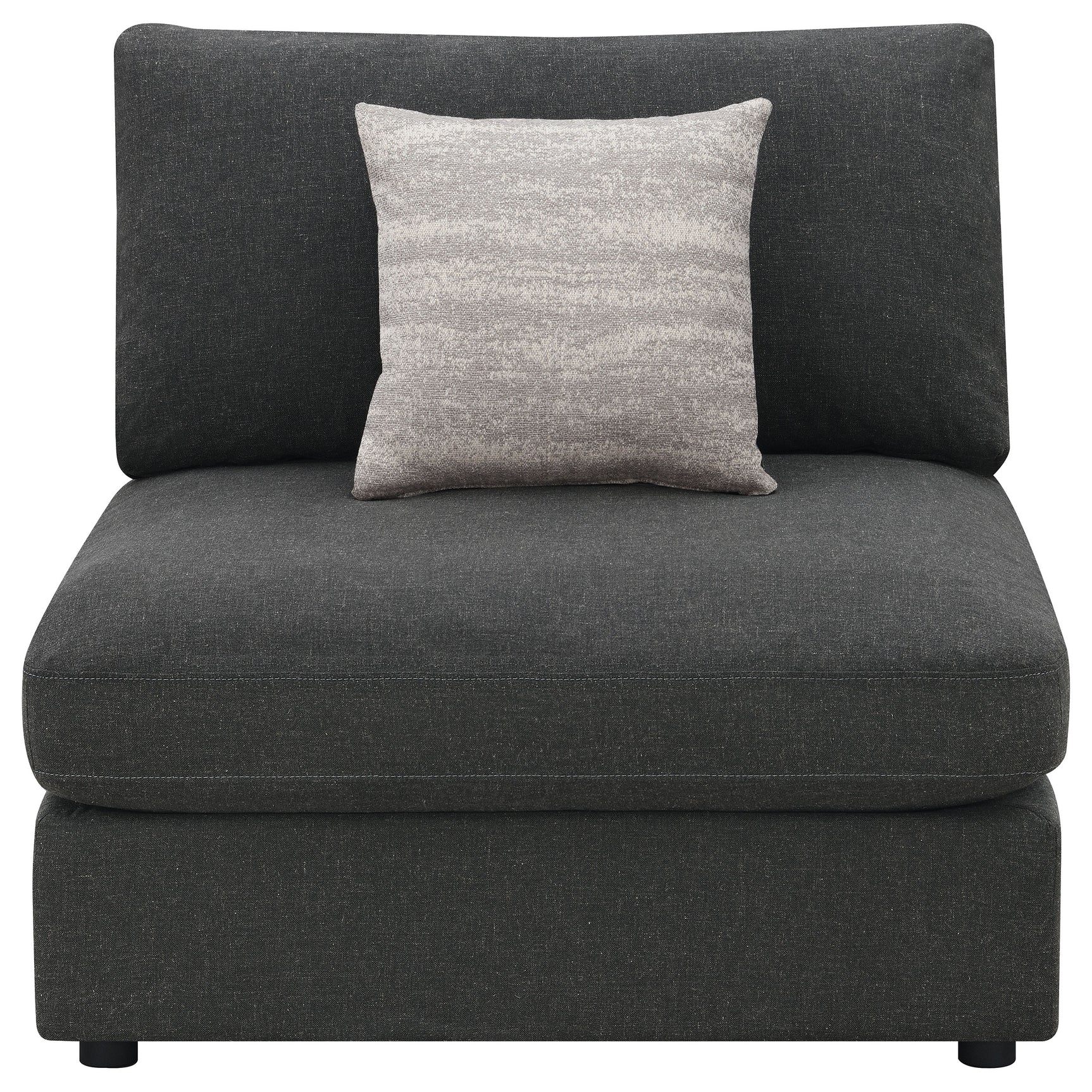 Serene Upholstered Armless Chair Charcoal - Tampa Furniture Outlet