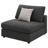 Serene Upholstered Armless Chair Charcoal - Tampa Furniture Outlet